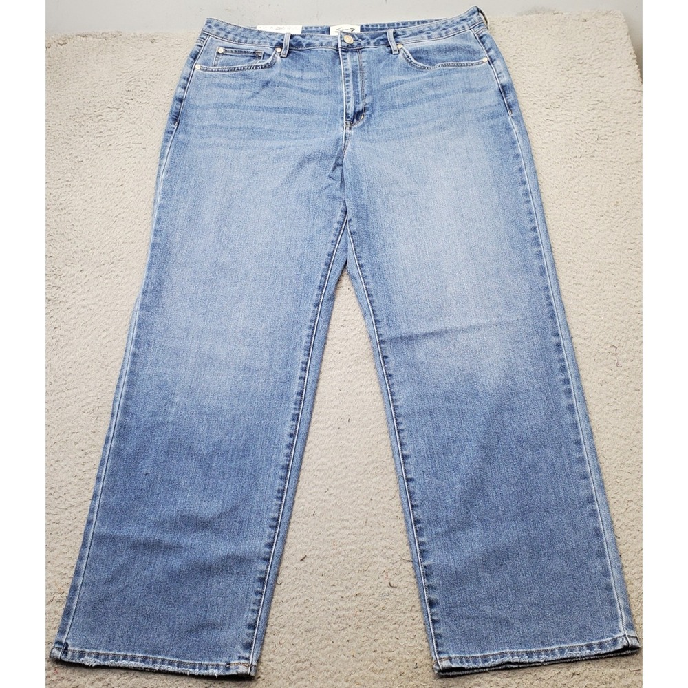 Seven7 Jeans Womens 16 Blue Denim Premium Loose Fit Straight Leg Streetwear